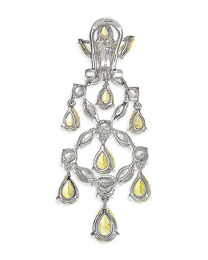 Anabela Chan 18K White Gold Plated Sterling Silver Tutti Frutti Simulated White & Yellow Diamond Chandelier Earrings 3