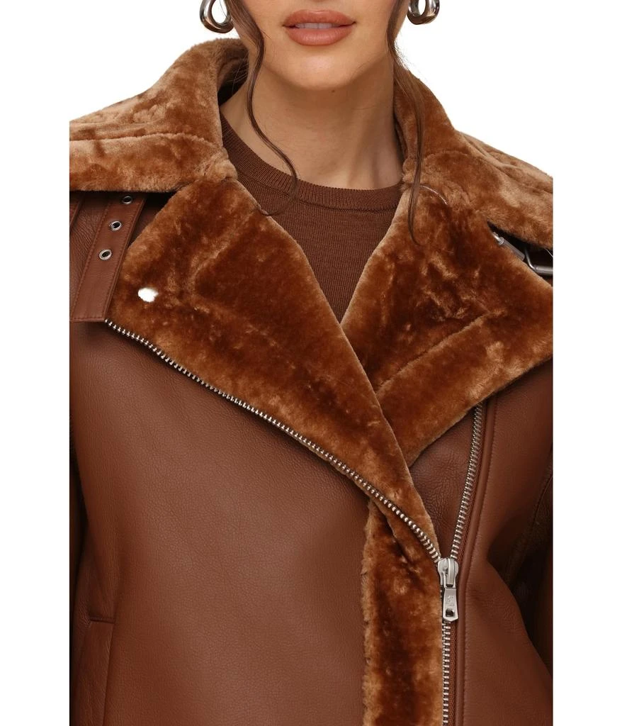 Avec Les Filles Oversized Faux Shearling Moto Coat 3