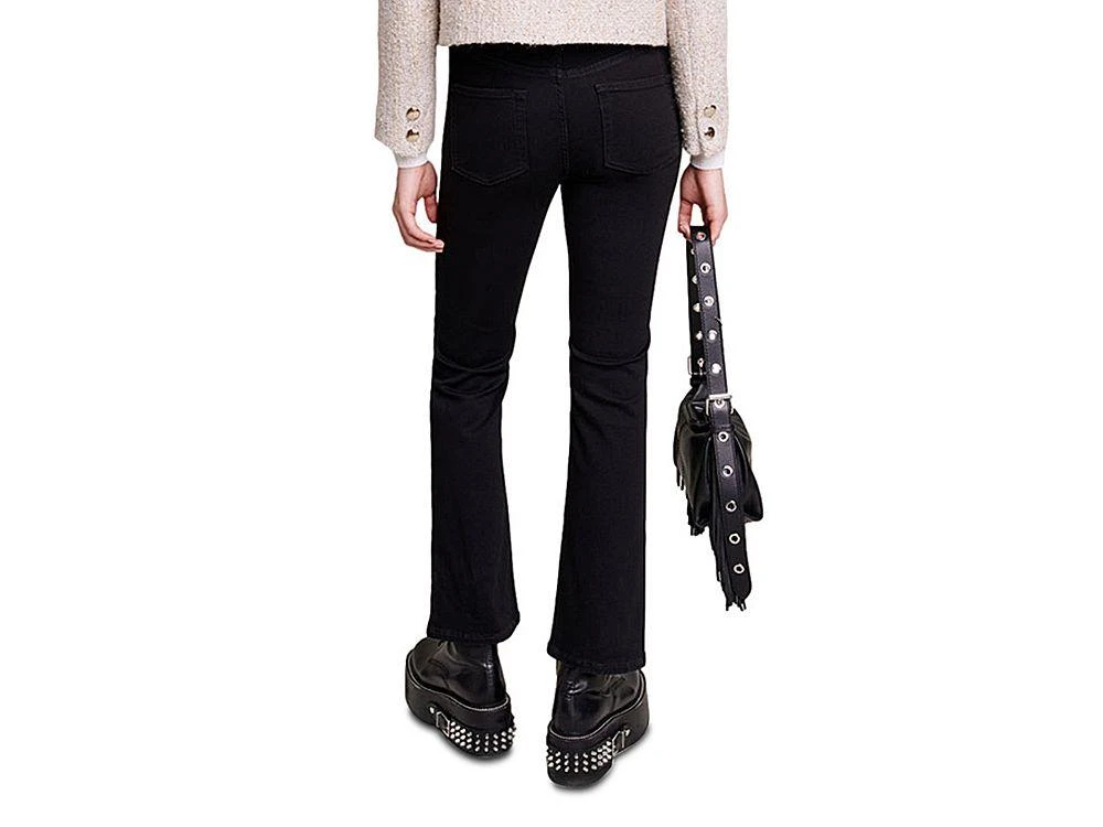Maje Passion Button Fly Flare Jeans in Black 3