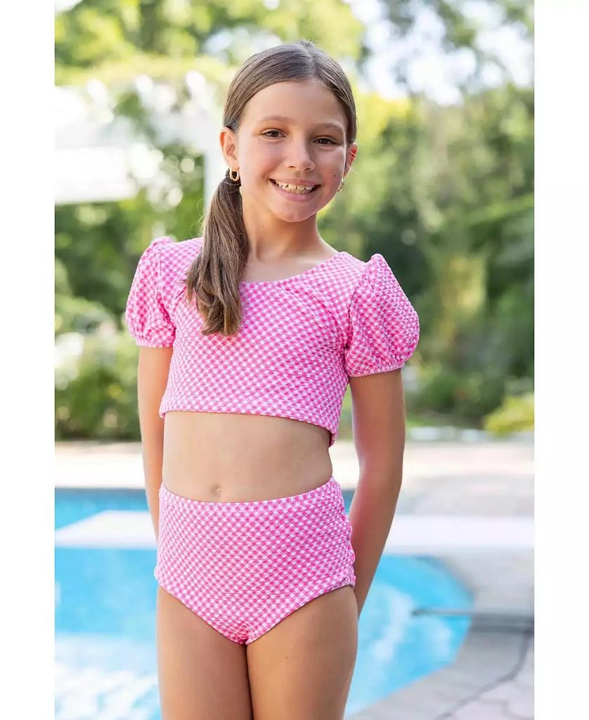 Florence Eiseman Big Girls Gingham Puff Sleeve Bikini 2