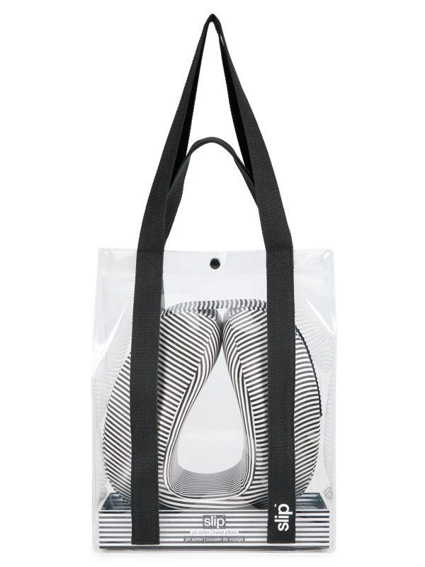 Slip Jet Setter Striped Silk Travel Pillow 1