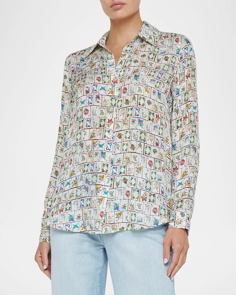 L
Agence Nina Mahjong Button-Front Silk Blouse 4