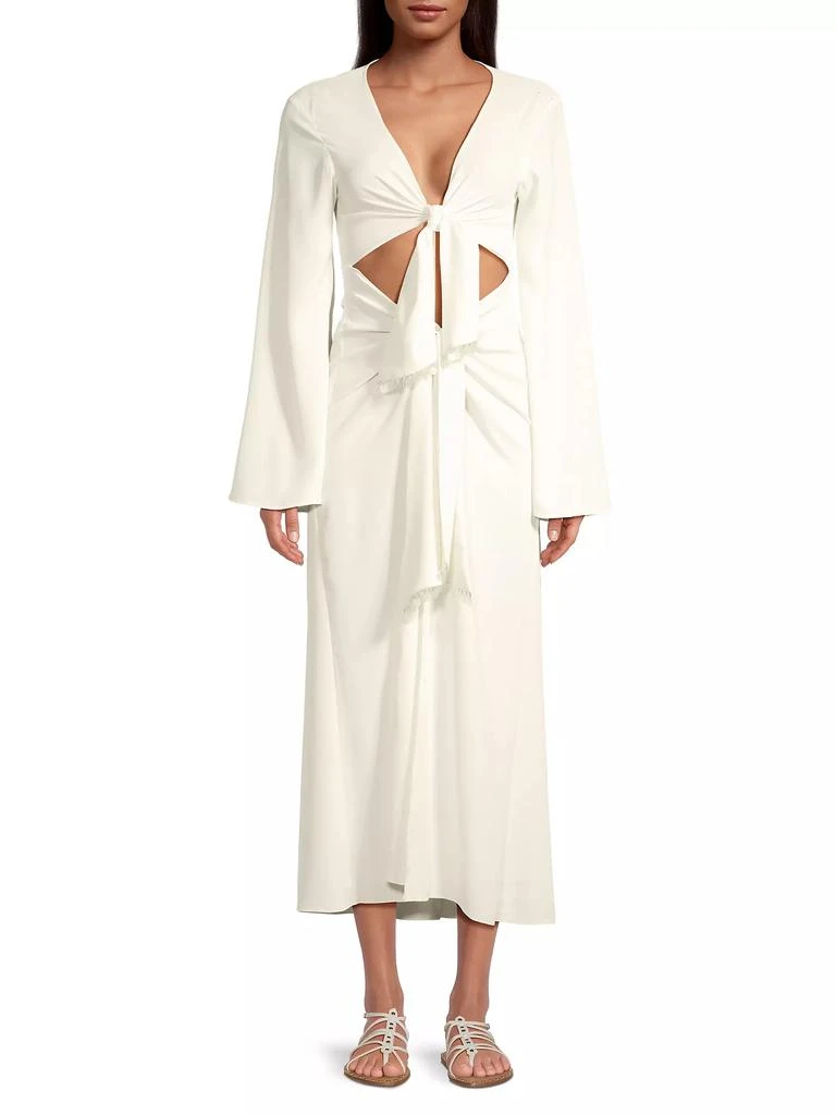 Cinq à Sept Talita Knotted Cut-Out Crepe Dress 3