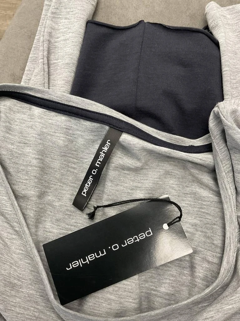 Peter O. Mahler Long Sleeve T-Shirt In Grey/navy 4