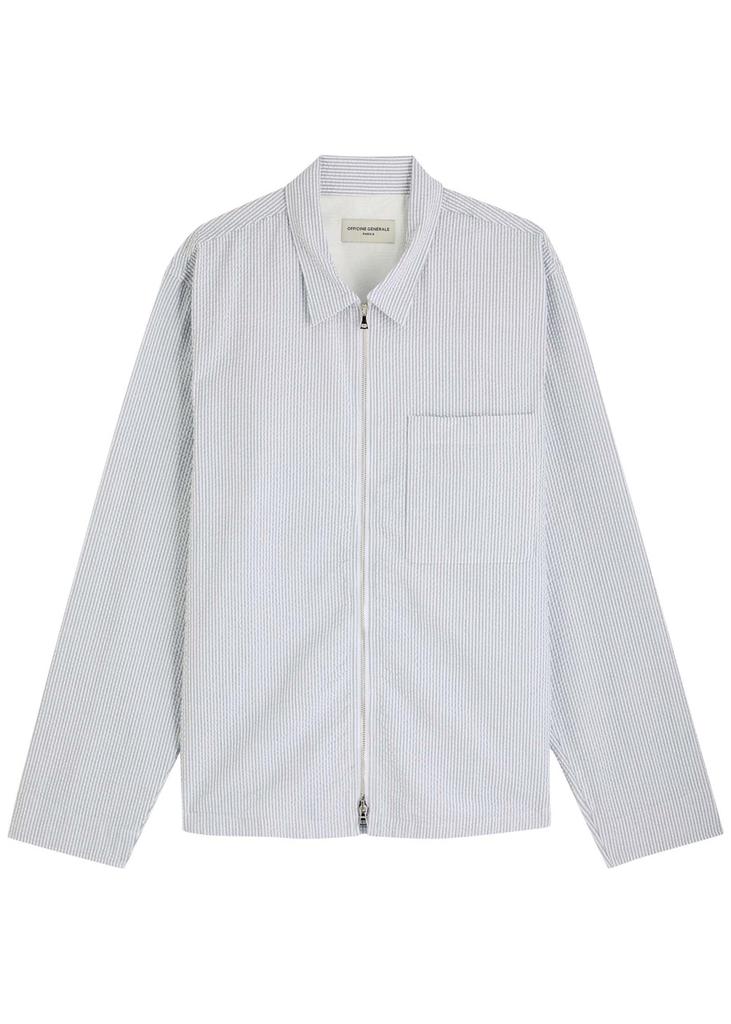Officine Générale Malo pinstripe seersucker overshirt