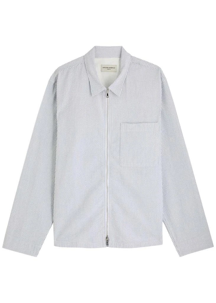 Officine Générale Malo pinstripe seersucker overshirt 1