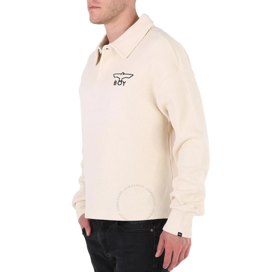BOY LONDON Men's Off White Boy Waffle Rugby Sweatshirt 3