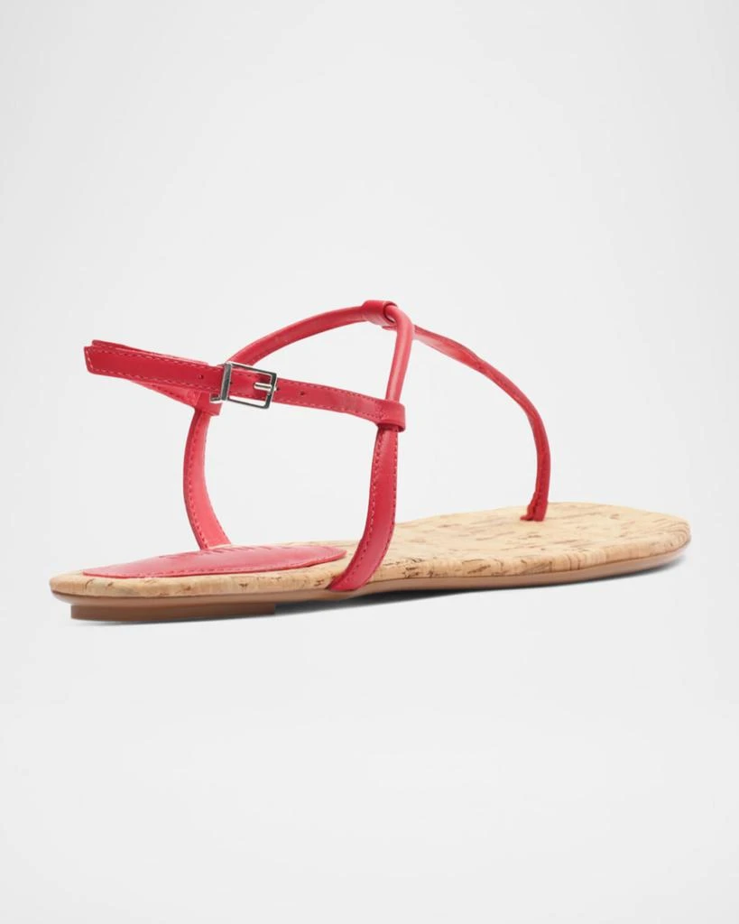 Schutz Elsha Leather T-Strap Flat Sandals 3
