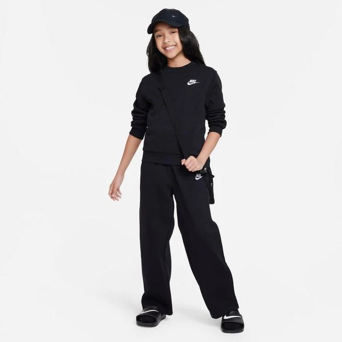 NIKE Girls' Nike Sportswear Club Fleece Wide-Leg Pants 2