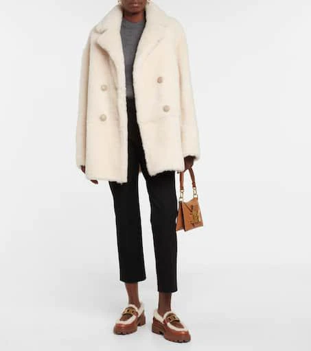 Tod's Kate leather and shearling loafers 2