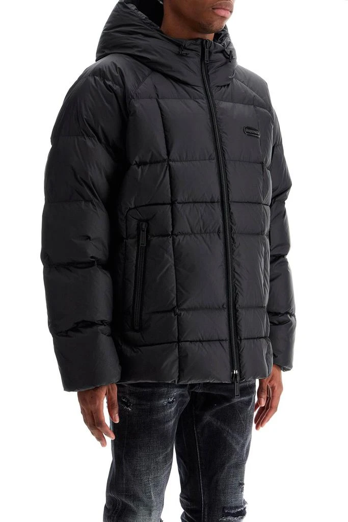 DSQUARED2 black 3d padded nylon jacket with hood 2