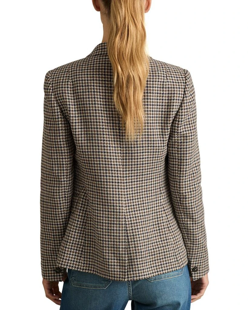 REISS Evie Double Breasted Textured Check Blazer 3