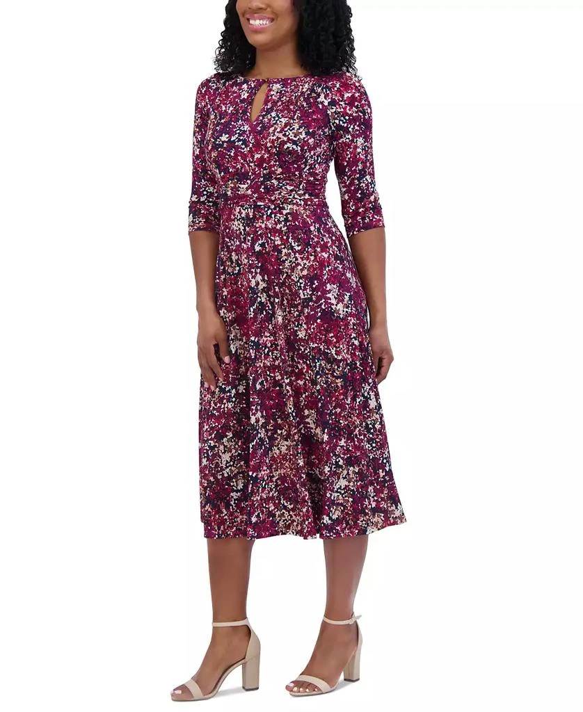 Jessica Howard Petite Printed Keyhole Midi Dress 4