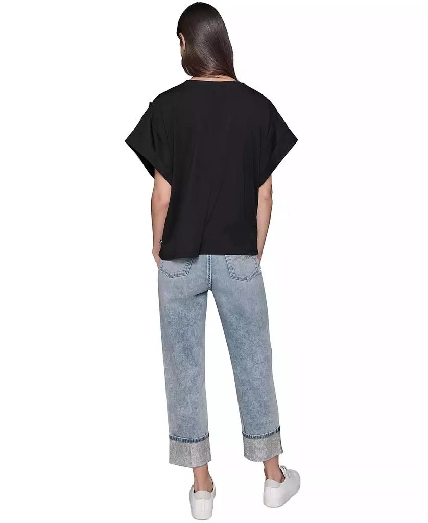Karl Lagerfeld Paris Women's Embellished-Pocket Tee 5