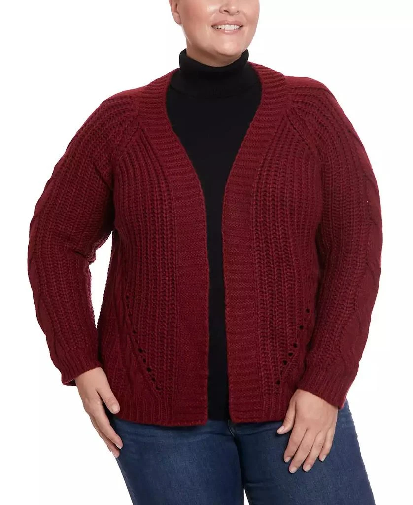 Joseph A Plus Size Cable Knit Cardigan Sweater 1