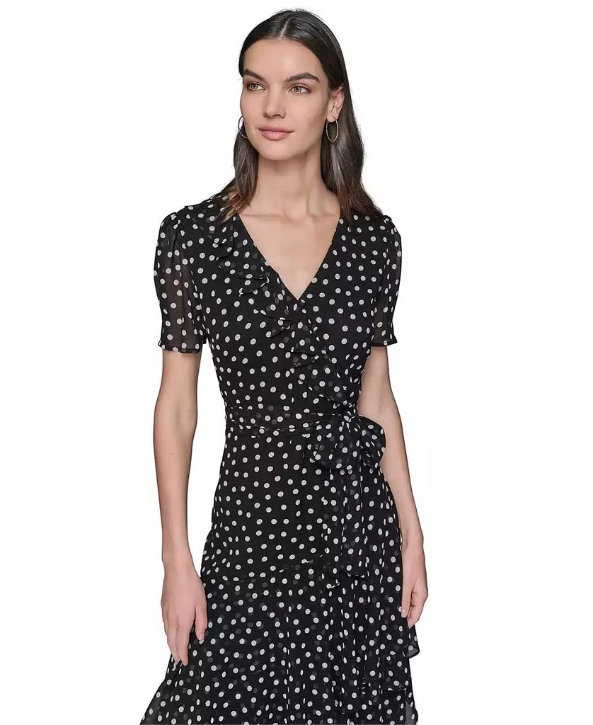 Karl Lagerfeld Paris Women's Petite Chiffon Polka-Dot Dress 2