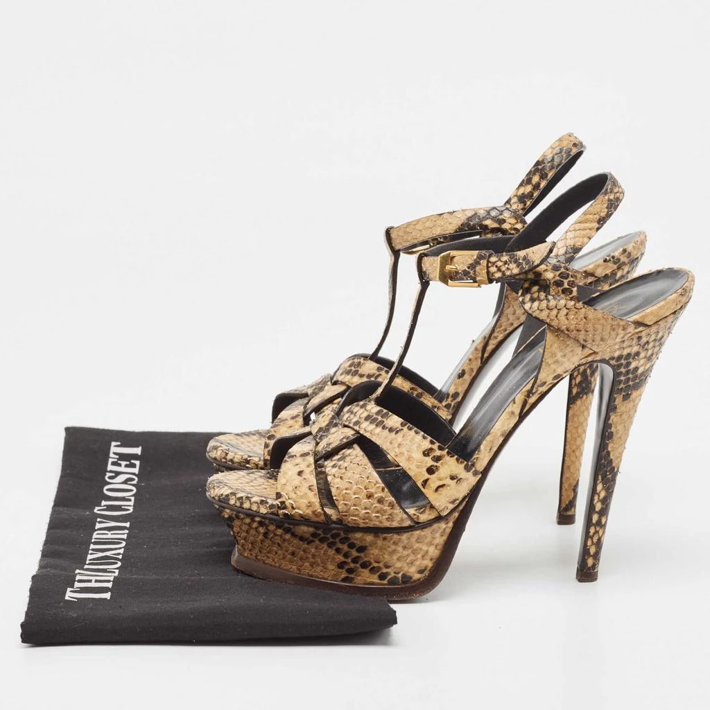 Saint Laurent Paris Saint Laurent Two Tone Embossed Snakeskin Tribute Sandals Size 36.5 9