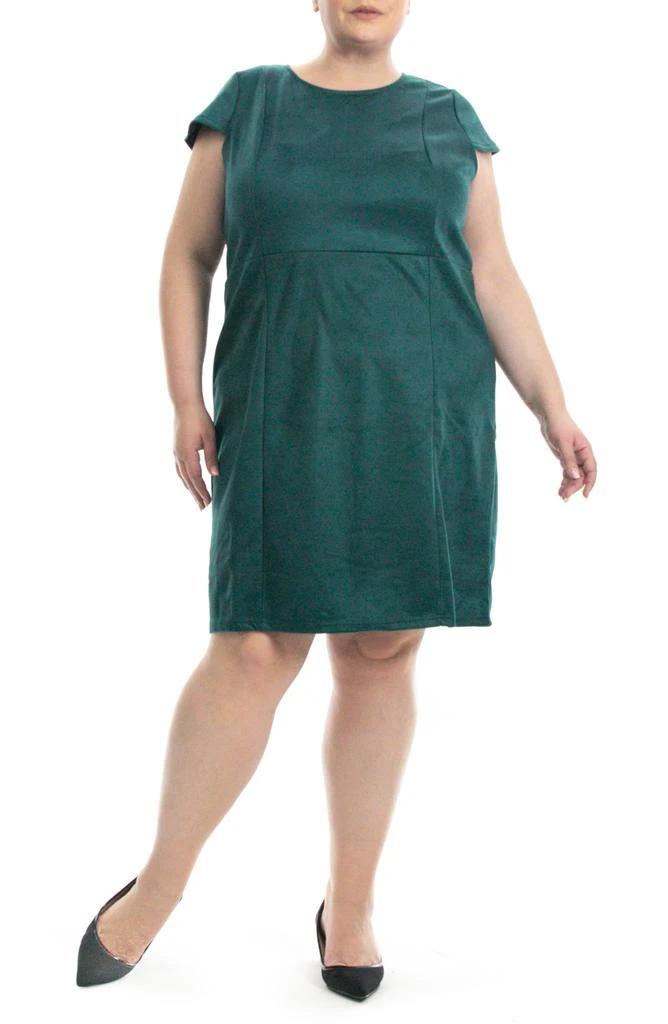 Nina Leonard Faux Suede Cap Sleeve Scuba Dress 1