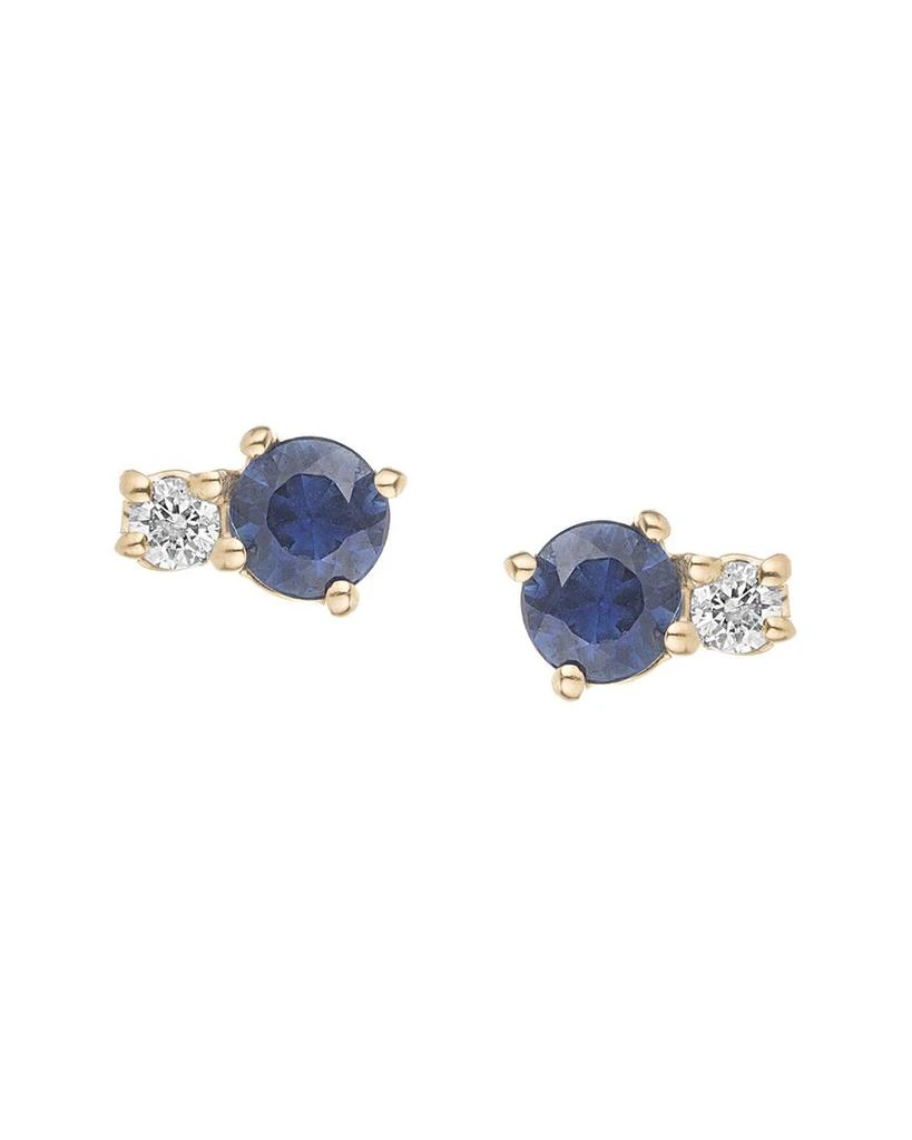 Adina Reyter 14K 0.33 ct. tw. Diamond & Blue Sapphire Diana Earrings 1