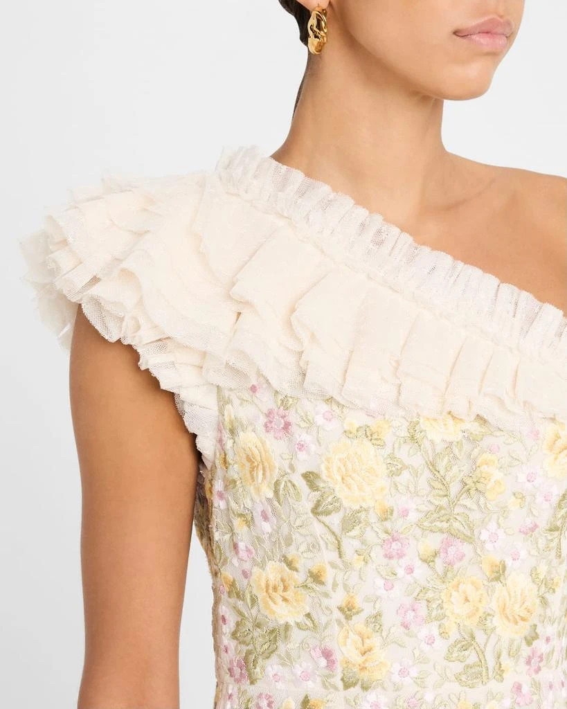 Needle & Thread Florine One-Shoulder Embroidered Tulle Gown 5