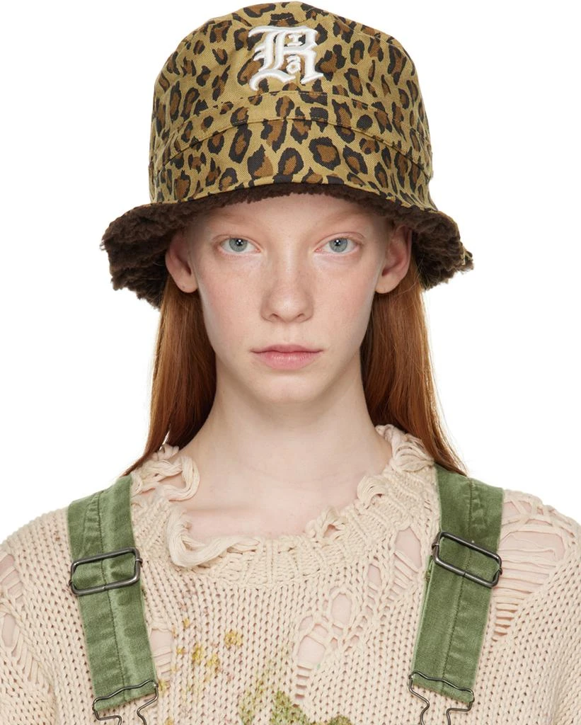 R13 Khaki Leopard Bucket Hat 1