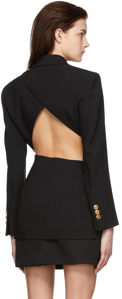 Versace Black Safety Pin Cutout Blazer 3