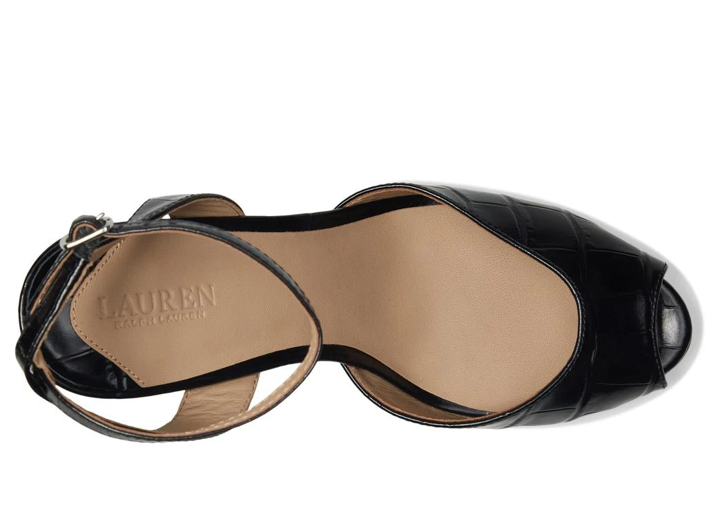 Ralph Lauren Kyla Crocodile-Embossed Leather Sandals 2