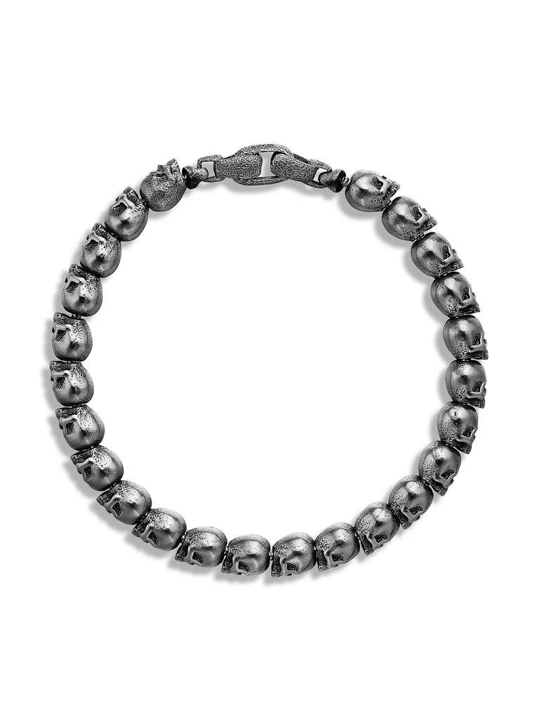 David Yurman Memento Mori Skull Bead Bracelet in Sterling Silver, 6mm 4