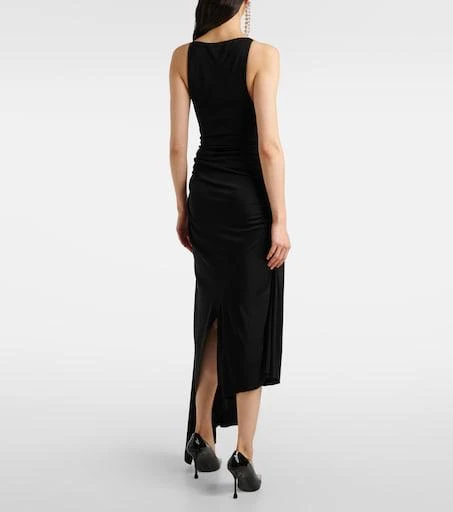 navy blue dress for baby girl ASYMMETRIC CUT STRAPLESS MIDI DRESS – David Koma main image 1