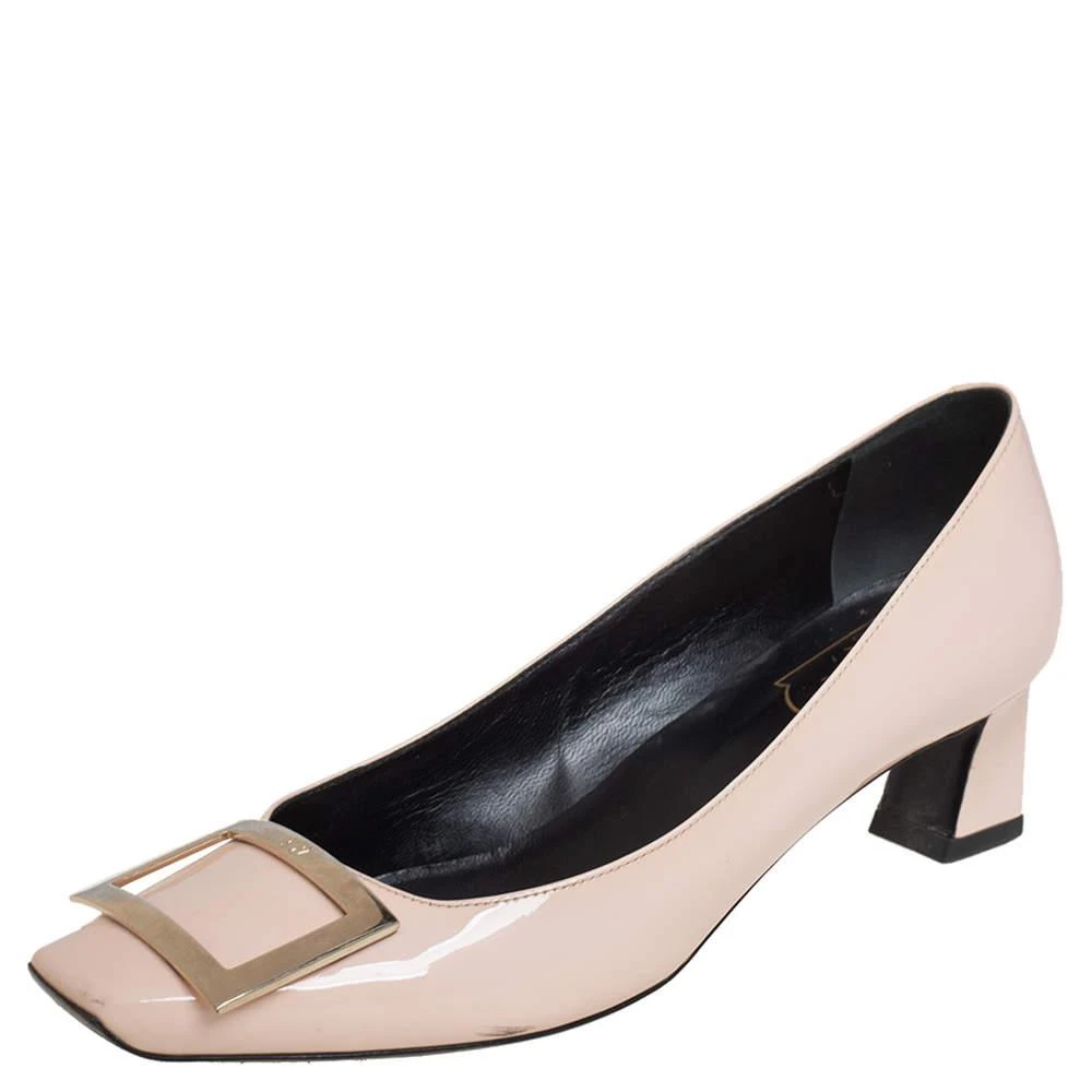 Roger Vivier Roger Vivier Beige Patent Leather Belle Pumps Size 38 1