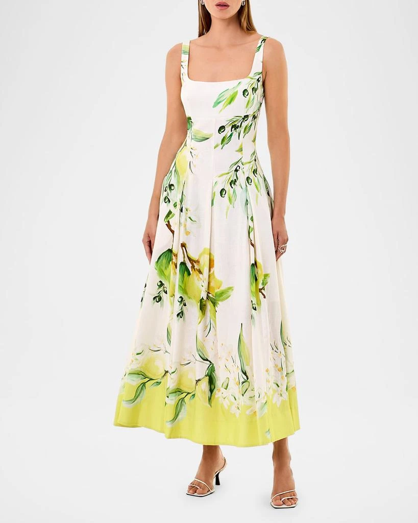 NICHOLAS Alexandra Pleated Floral-Print Maxi Dress 2