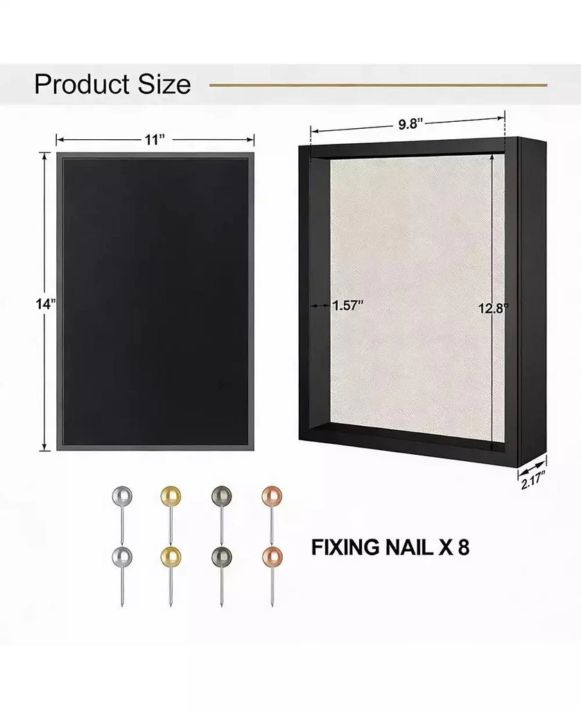 YIGII Shadow Box Frame: Magnetic Door, Linen Back, Durable Wood 2
