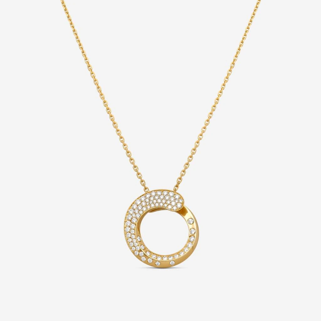Crivelli Crivelli 18K Yellow Gold Diamond Circle Pendant Necklace P0008E