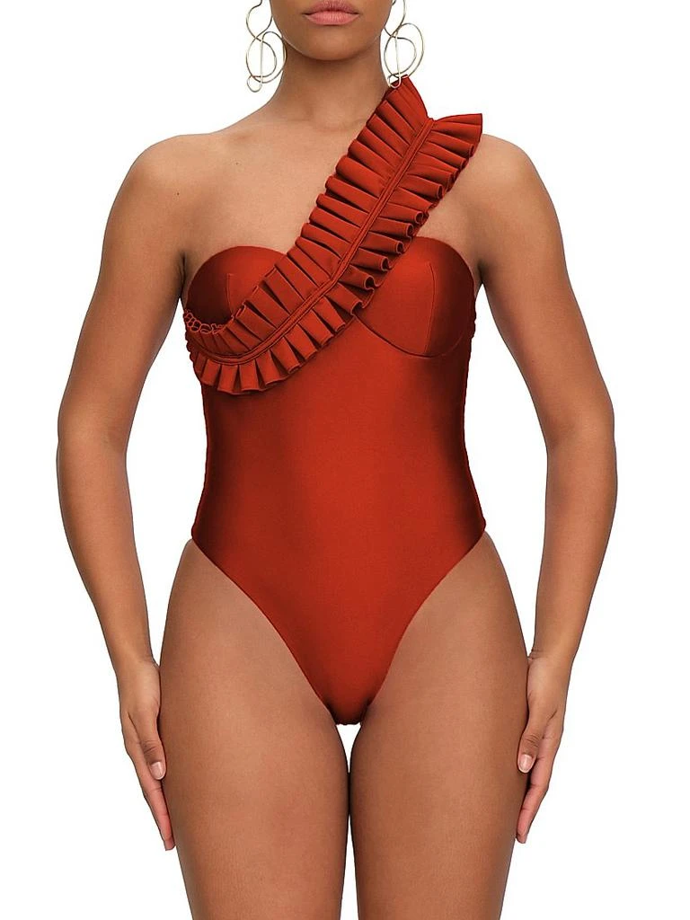 Andrea Iyamah Nisi Pleated Underwire One-Piece Swimsuit 3