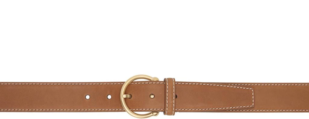 Thom Browne Brown Pebble Grain Round Buckle Belt 1