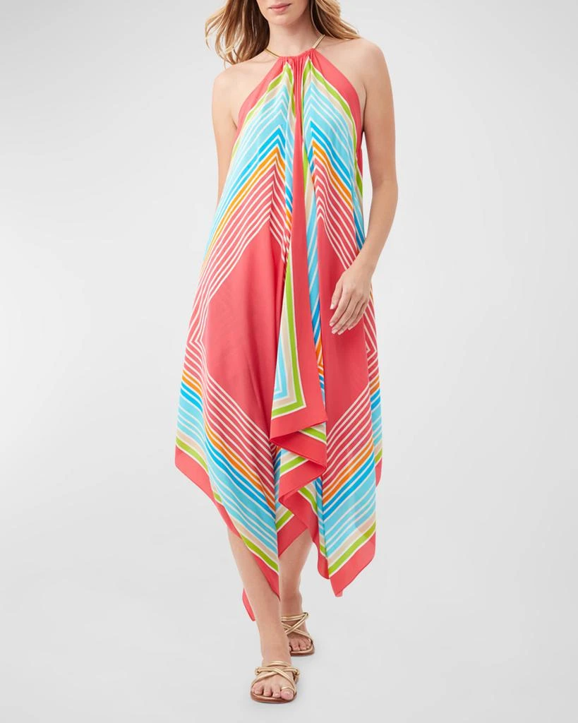Trina Turk Justinian Handkerchief Halter Maxi Dress 2