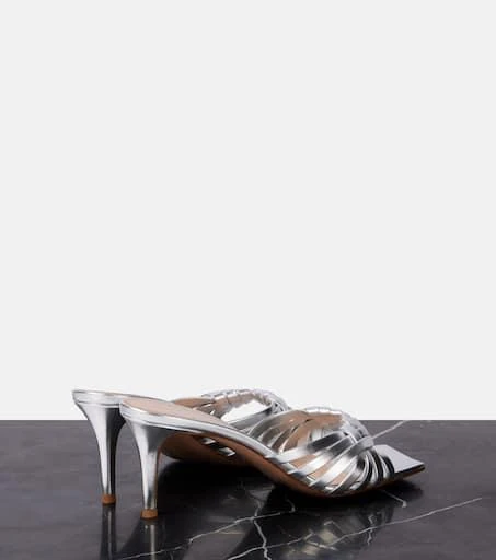Gianvito Rossi Vyna 70 metallic leather mules 2