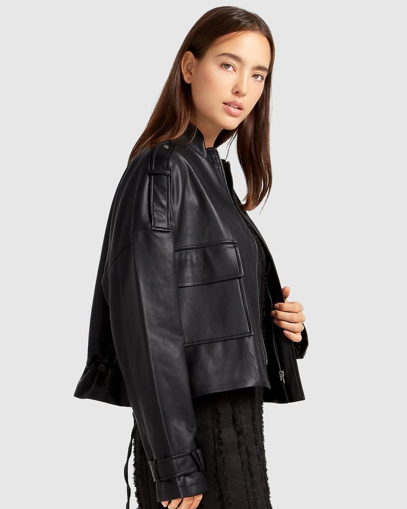 Belle & Bloom Reload Draped Leather Look Jacket