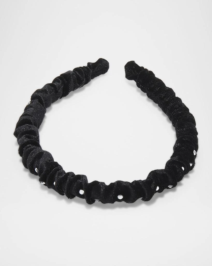 Lele Sadoughi Jessie Crystal Velvet Skinny Headband 2