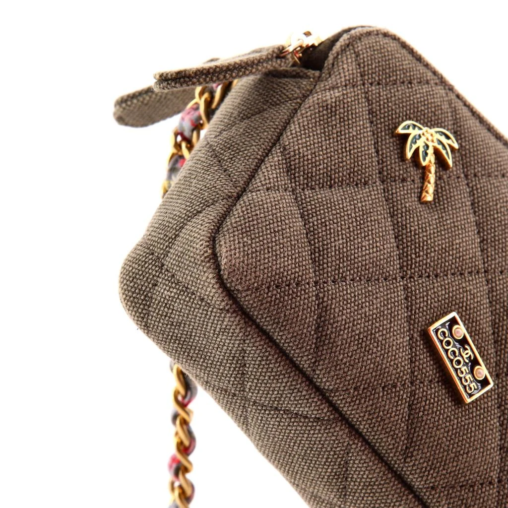 Chanel Cuba Charms Double Zip Clutch with Chain Quilted Canvas 6