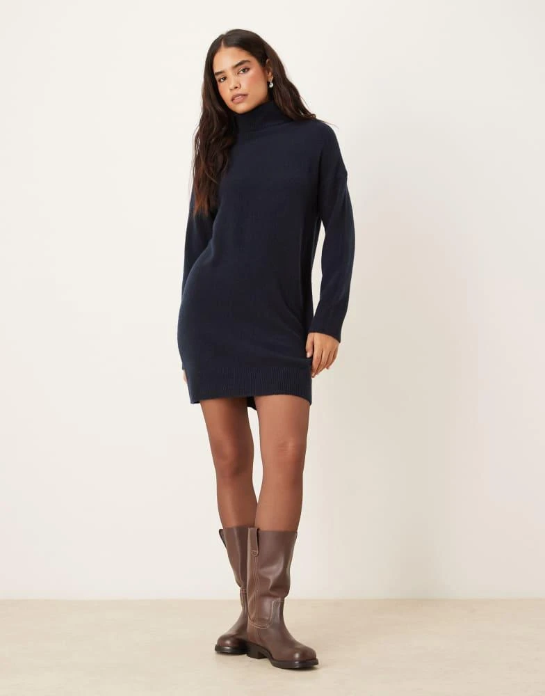 Mango Mango knitted soft touch roll neck dress in navy - Dresses & Skirts - BeyondStyle Mango Mango knitted soft touch roll neck dress in navy - Dresses & Skirts - BeyondStyle
