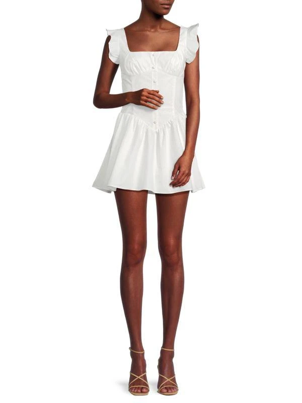 Amanda Uprichard Holland Flutter Sleeve Mini Dress 1