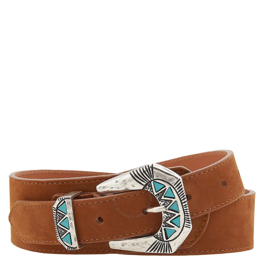 MAISON BOINET Brown Leather Adjustable D-Ring Belt