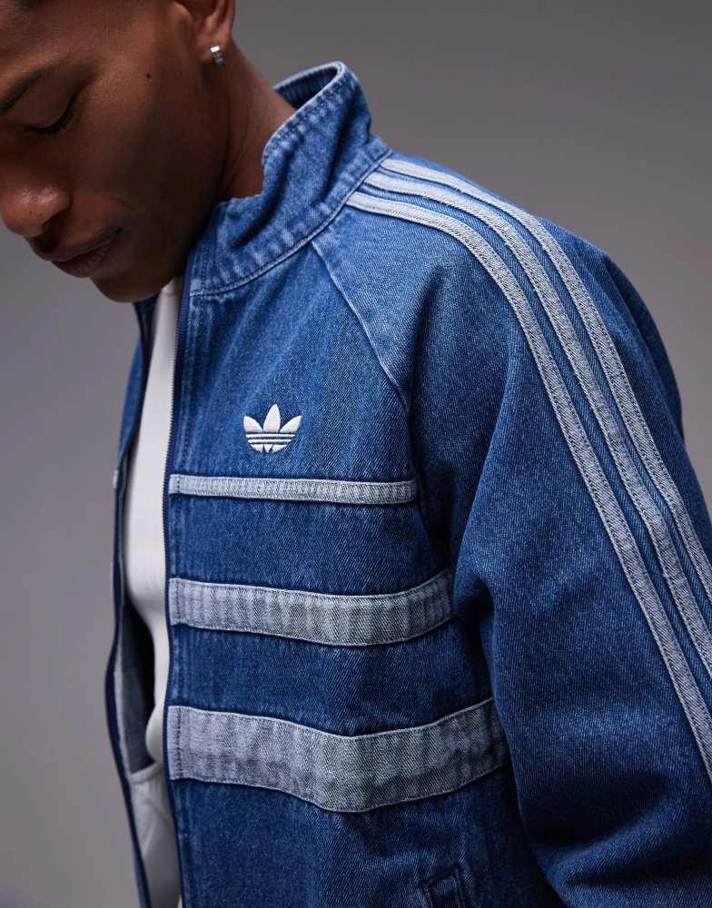 adidas gazelle silver green womens Adidas Denim Graphic Track Top  Oneness Boutique