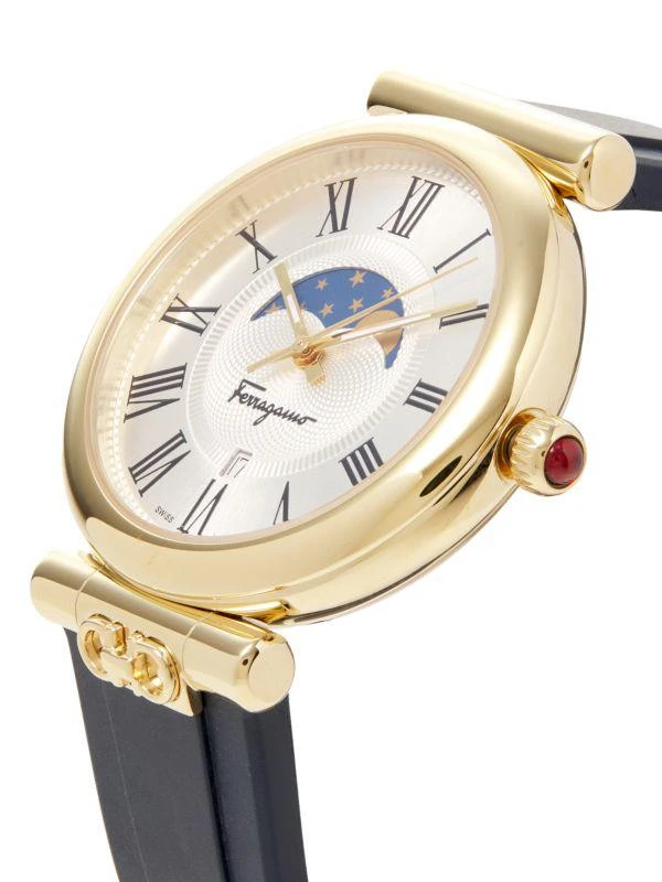 Salvatore Ferragamo IP Yellow Gold Stainless Steel & Silicone Strap Watch/40MM 3