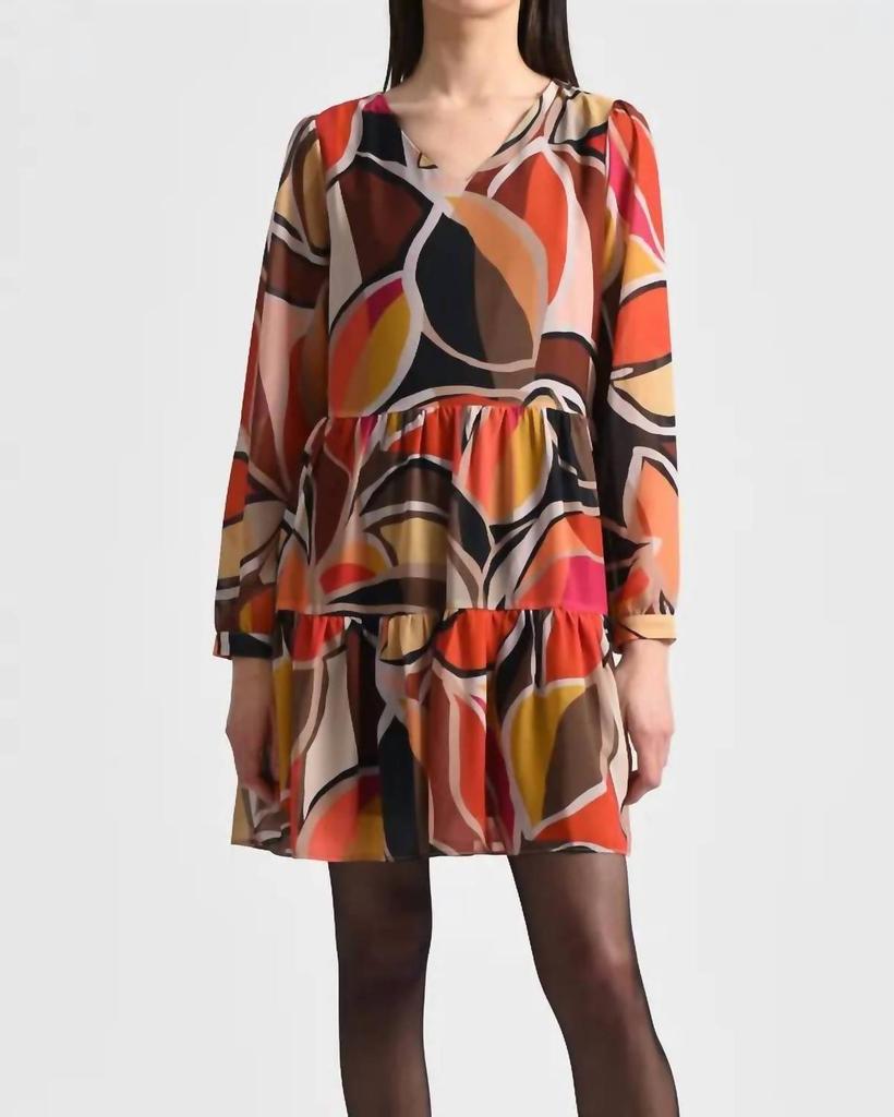Molly Bracken Molly Bracken - The Bomb Fire Tiered Long Sleeve Dress