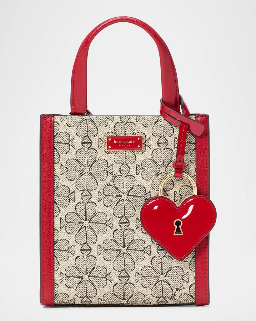 Kate Spade manhattan mini heart spade flower canvas tote bag