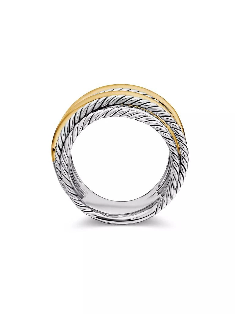 David Yurman Crossover Wide Ring with 18K Yellow Gold 4