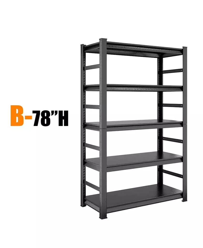 Flynama Storage Shelves 5 Tier Heavy Duty Metal Shelving Unit Adjustable Shelving Units and Storage Rack Kitchen Garage Shelf H78 W47.2 D18 5