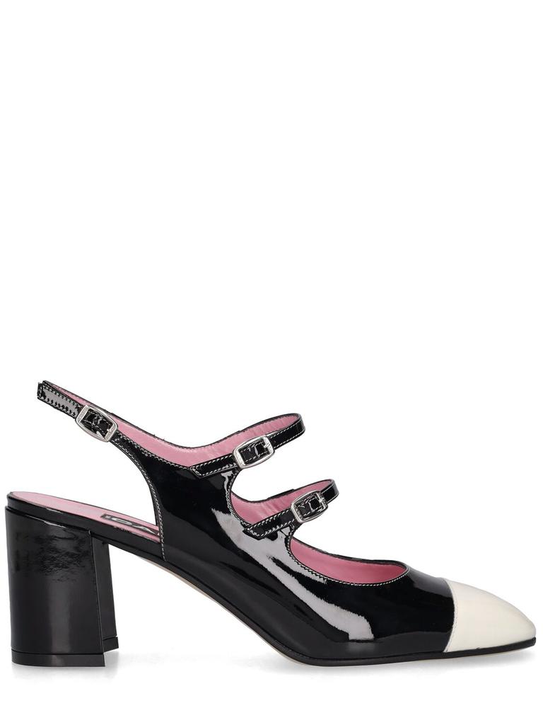 CAREL 60mm Papaya Patent Leather Slingbacks